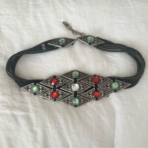 Vintage Jose Cotel Ornate Belt Leather & Metalwork Designer Paris 29"-32"